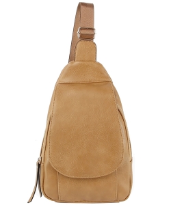 Fashion Flap Sling Backpack LQ210-2Z MOCHA